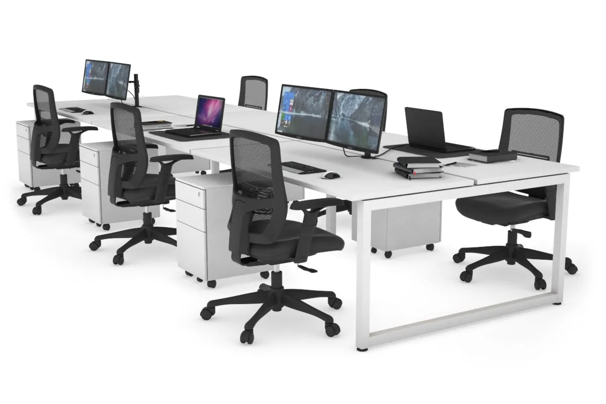 Quadro Loop Legs 6 Person Office Workstation [1600L x 700W]