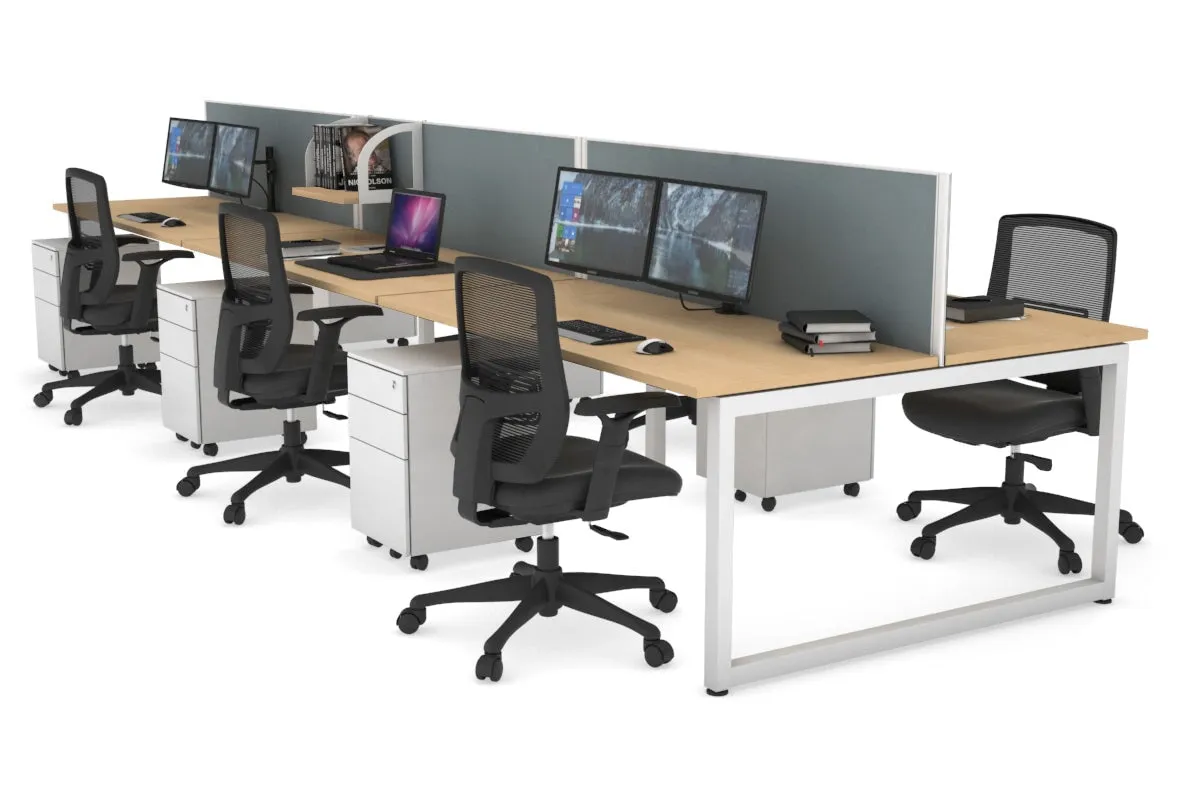 Quadro Loop Legs 6 Person Office Workstation [1600L x 700W]