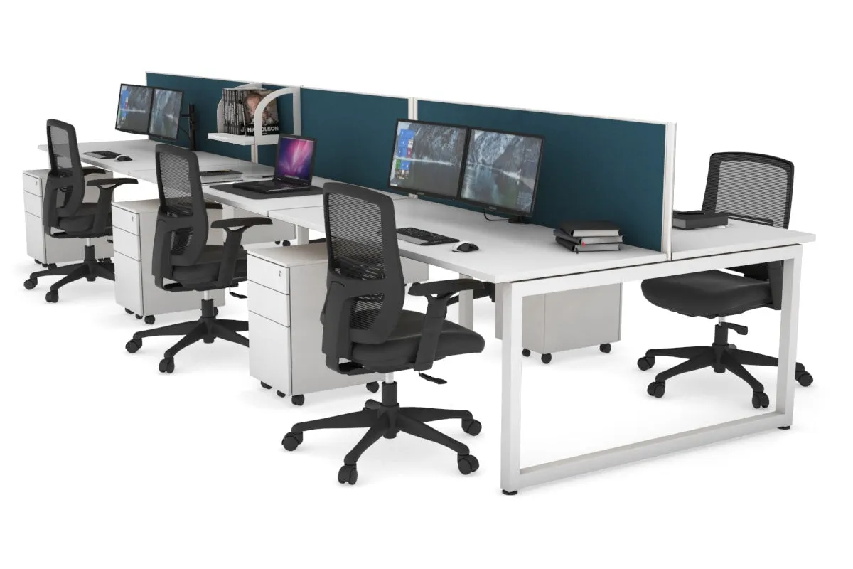 Quadro Loop Legs 6 Person Office Workstation [1600L x 700W]