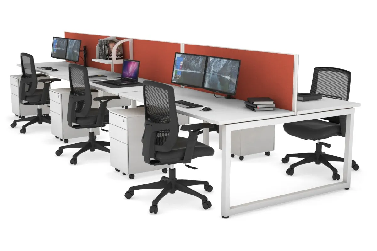 Quadro Loop Legs 6 Person Office Workstation [1600L x 700W]