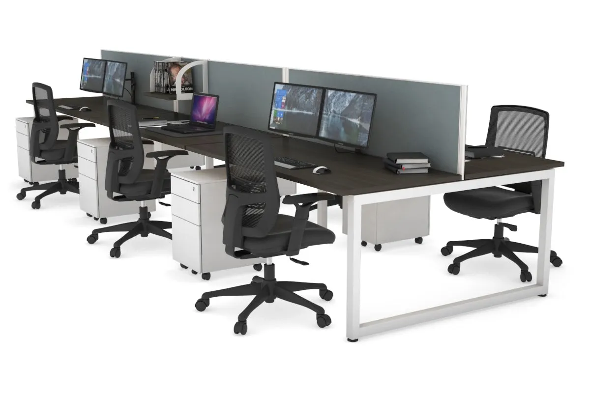 Quadro Loop Legs 6 Person Office Workstation [1600L x 700W]