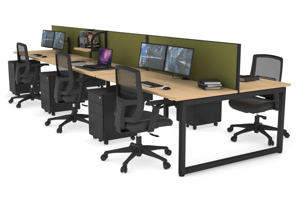 Quadro Loop Legs 6 Person Office Workstation [1600L x 700W]