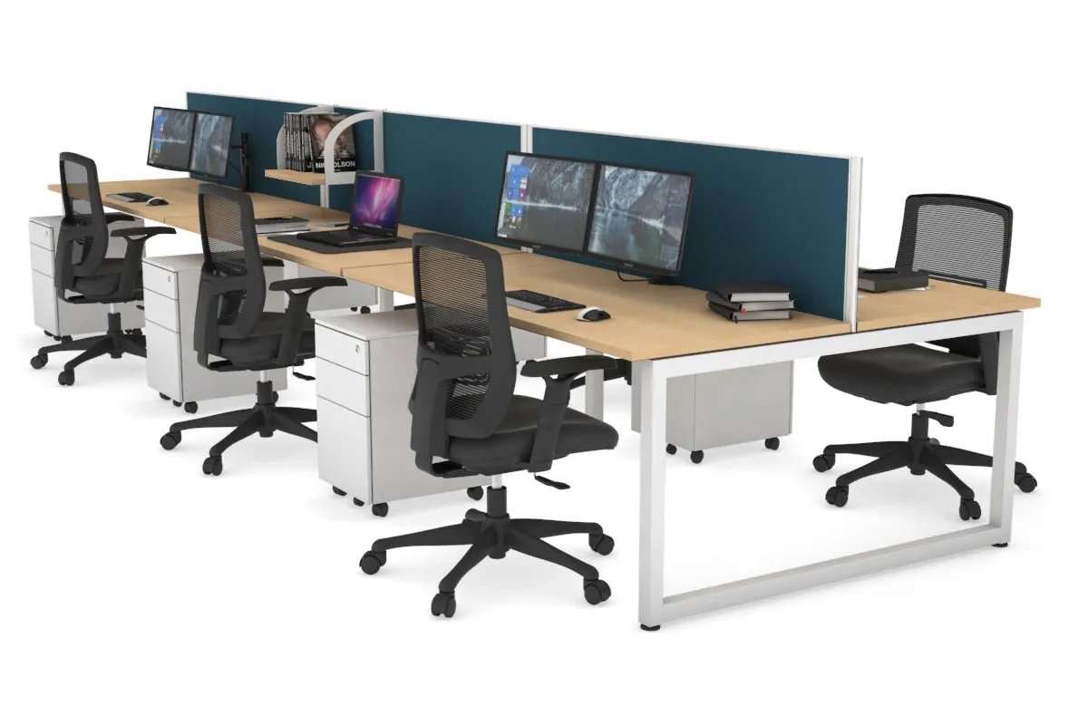 Quadro Loop Legs 6 Person Office Workstation [1600L x 700W]