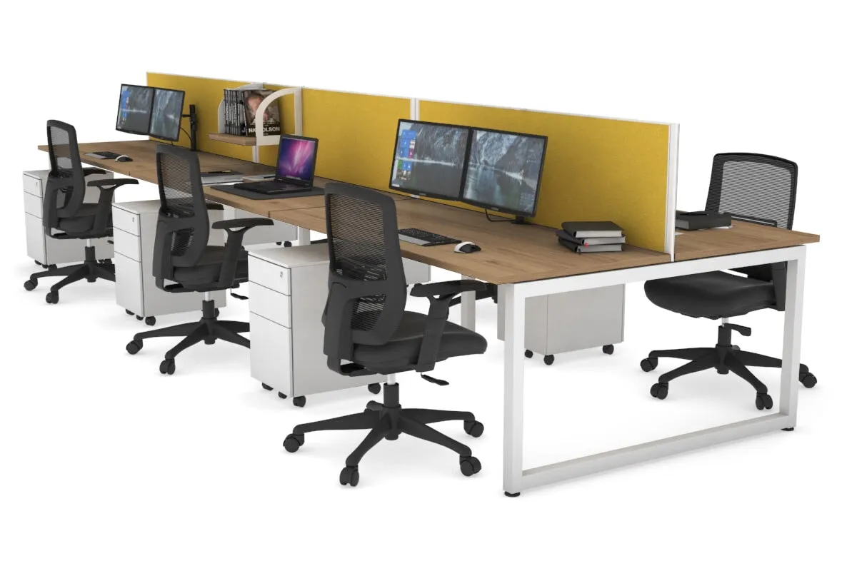 Quadro Loop Legs 6 Person Office Workstation [1600L x 700W]