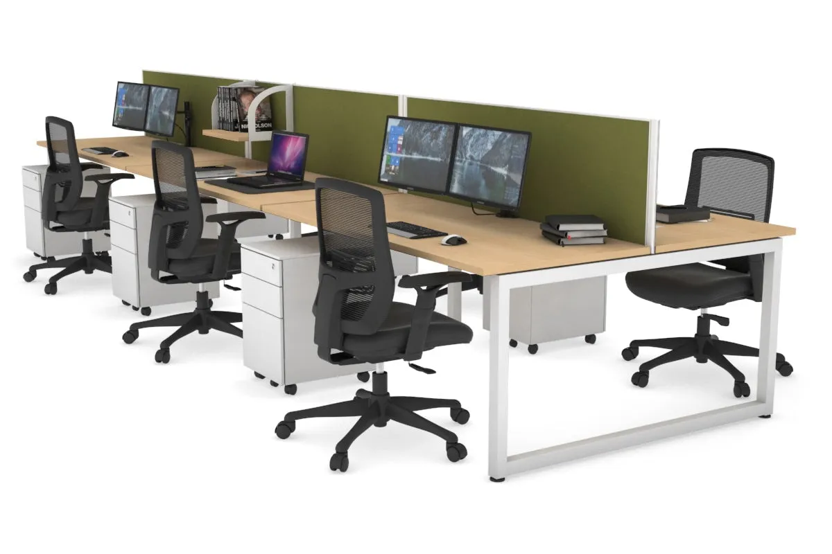 Quadro Loop Legs 6 Person Office Workstation [1600L x 700W]