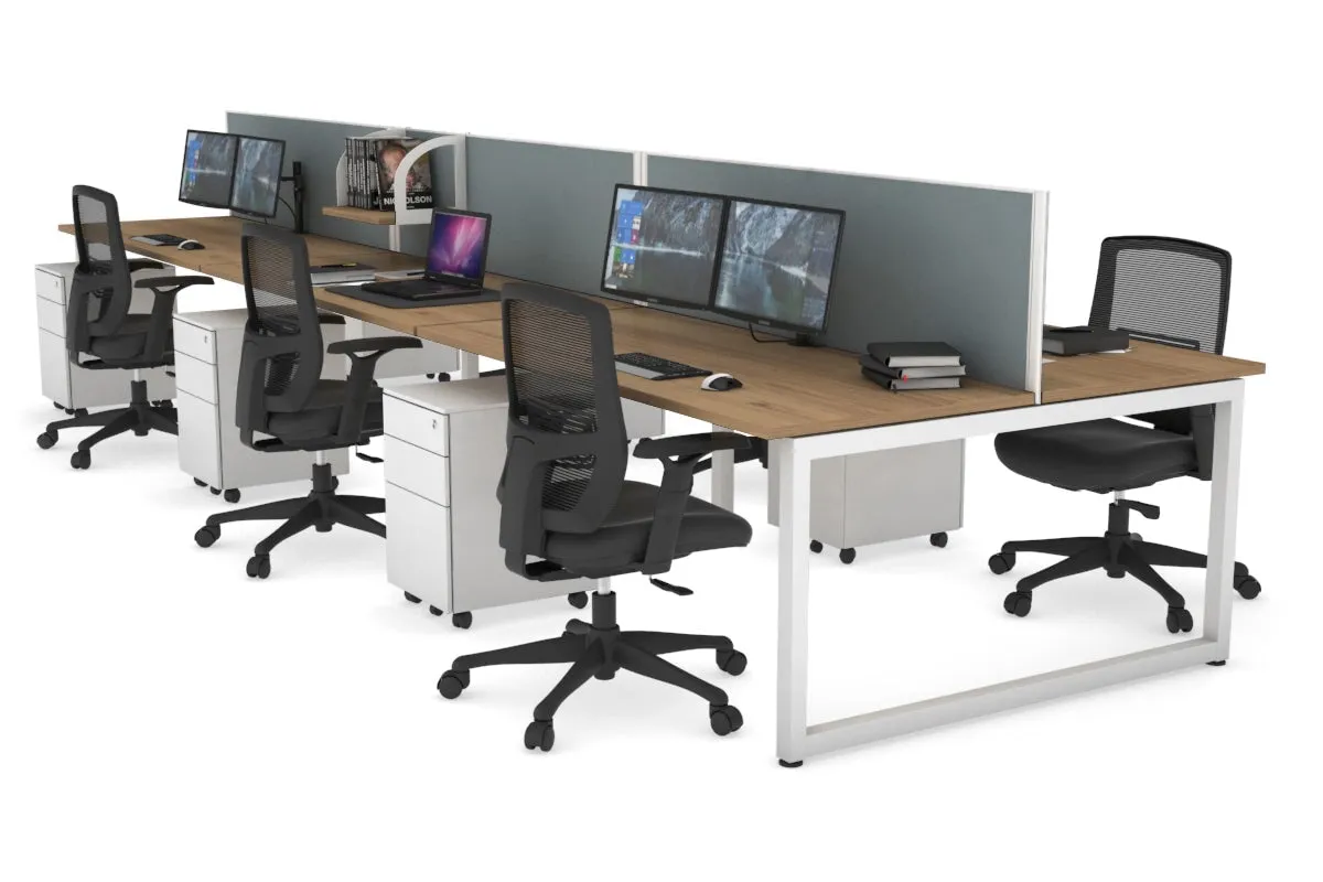 Quadro Loop Legs 6 Person Office Workstation [1600L x 700W]