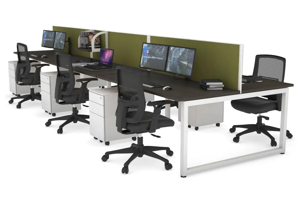 Quadro Loop Legs 6 Person Office Workstation [1600L x 700W]