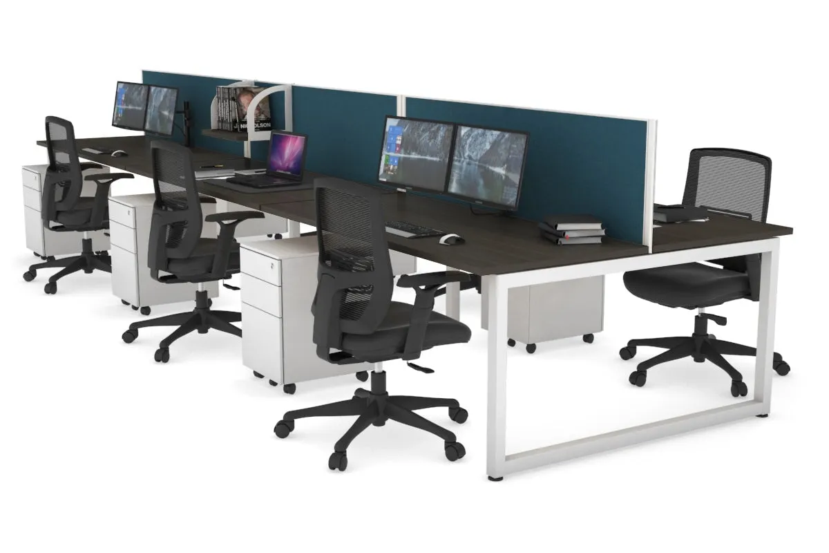 Quadro Loop Legs 6 Person Office Workstation [1600L x 700W]