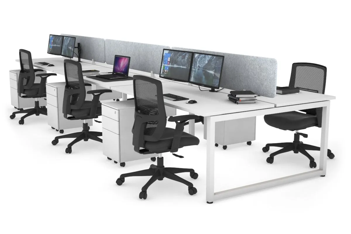 Quadro Loop Legs 6 Person Office Workstation [1600L x 700W]