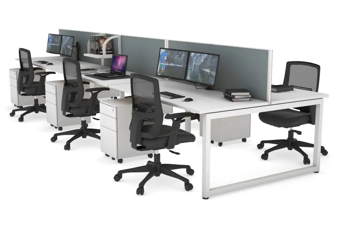 Quadro Loop Legs 6 Person Office Workstation [1600L x 700W]