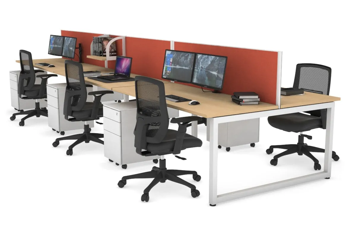 Quadro Loop Legs 6 Person Office Workstation [1600L x 700W]