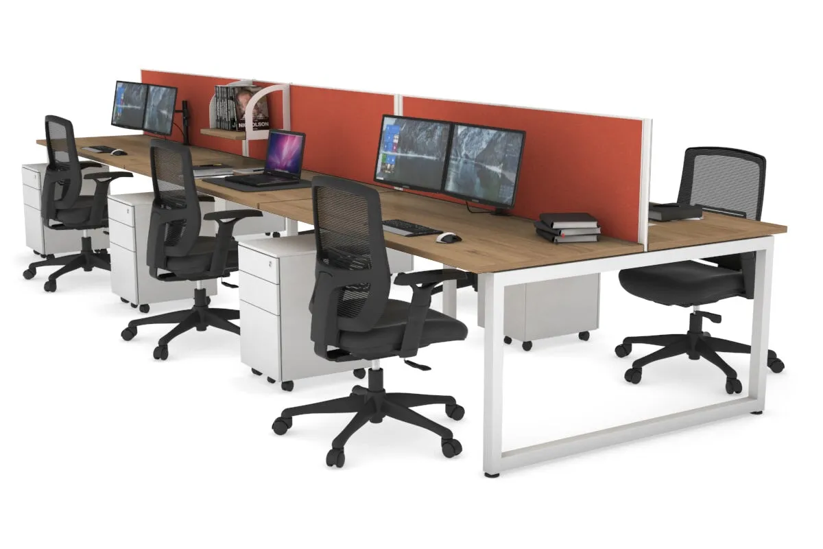 Quadro Loop Legs 6 Person Office Workstation [1600L x 700W]