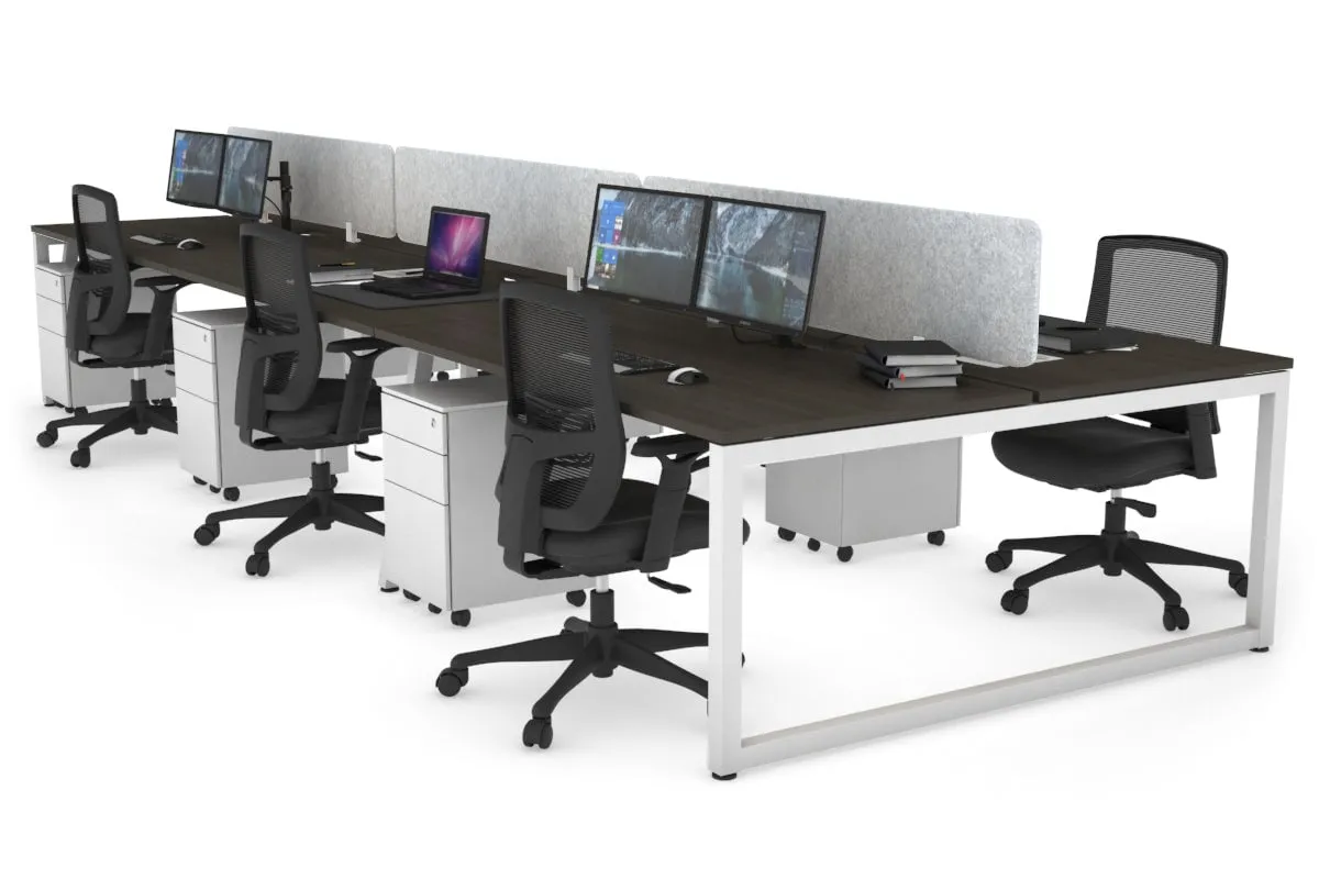 Quadro Loop Legs 6 Person Office Workstation [1600L x 800W with Cable Scallop]