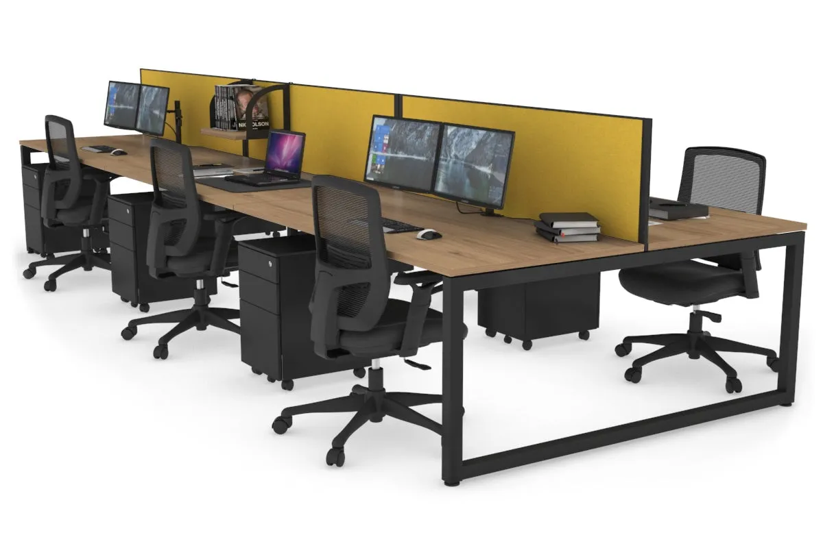 Quadro Loop Legs 6 Person Office Workstation [1600L x 800W with Cable Scallop]