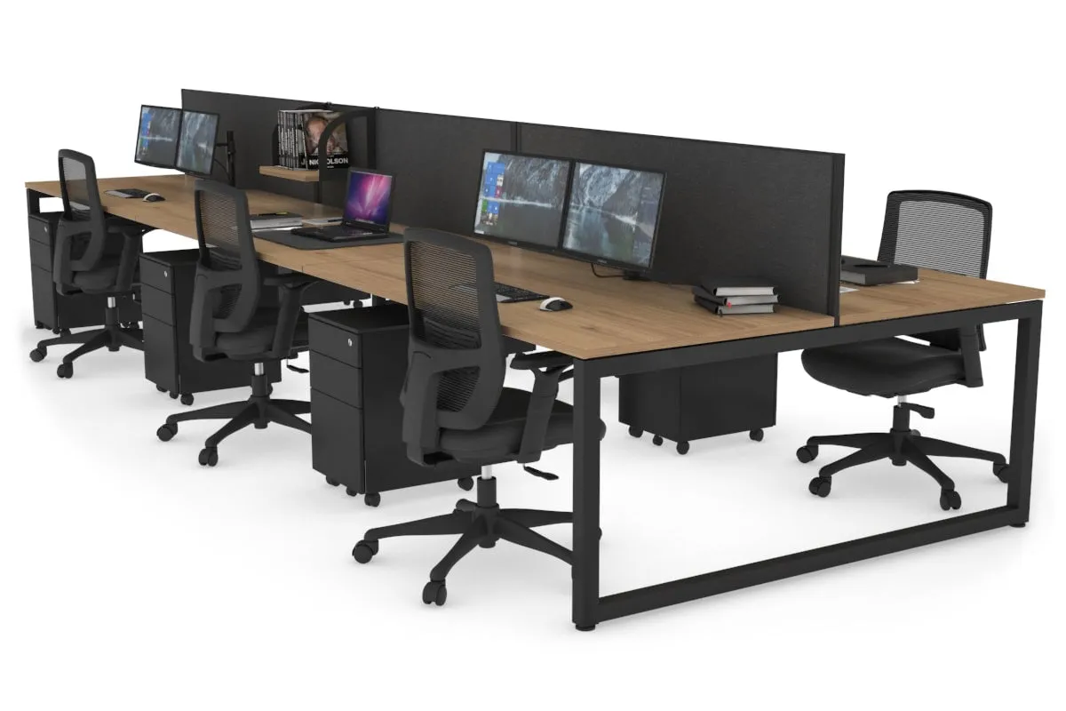 Quadro Loop Legs 6 Person Office Workstation [1600L x 800W with Cable Scallop]