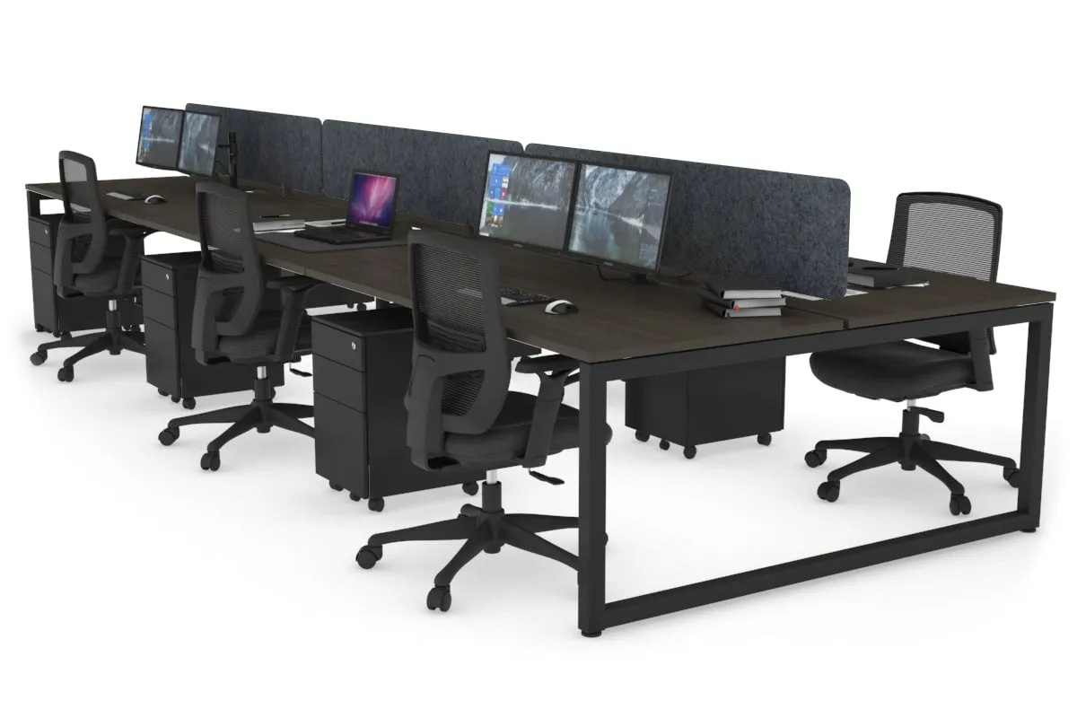 Quadro Loop Legs 6 Person Office Workstation [1600L x 800W with Cable Scallop]