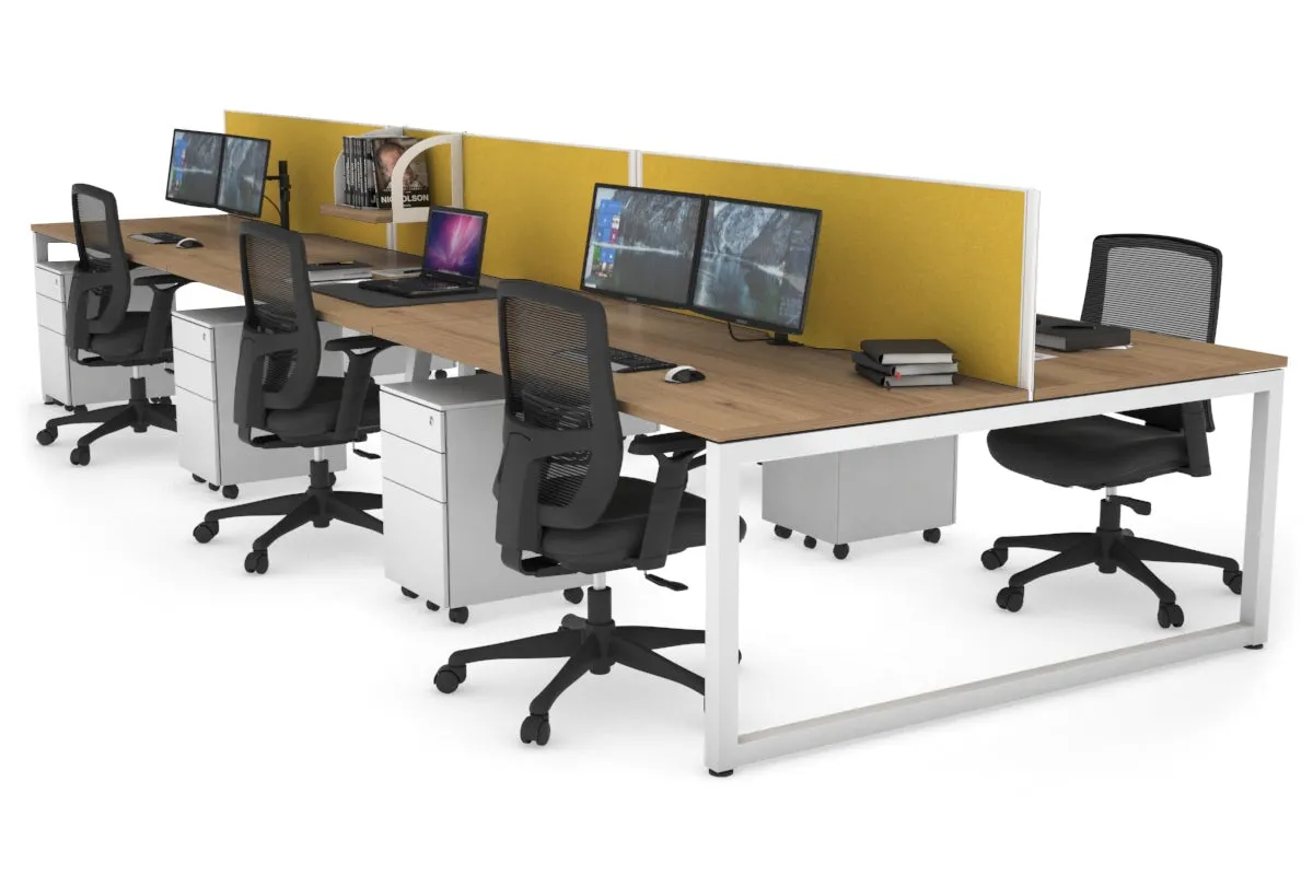 Quadro Loop Legs 6 Person Office Workstation [1600L x 800W with Cable Scallop]