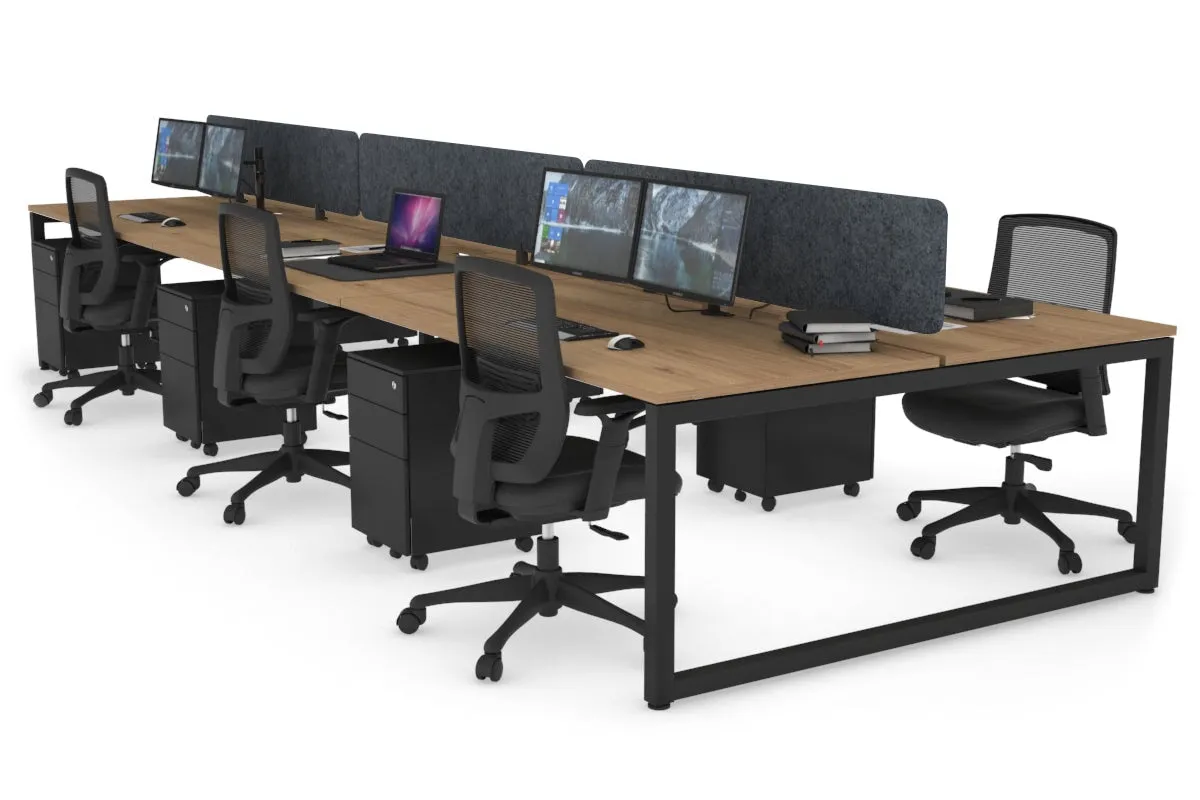 Quadro Loop Legs 6 Person Office Workstation [1600L x 800W with Cable Scallop]