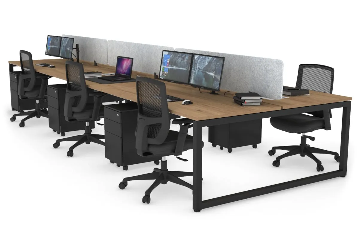 Quadro Loop Legs 6 Person Office Workstation [1600L x 800W with Cable Scallop]