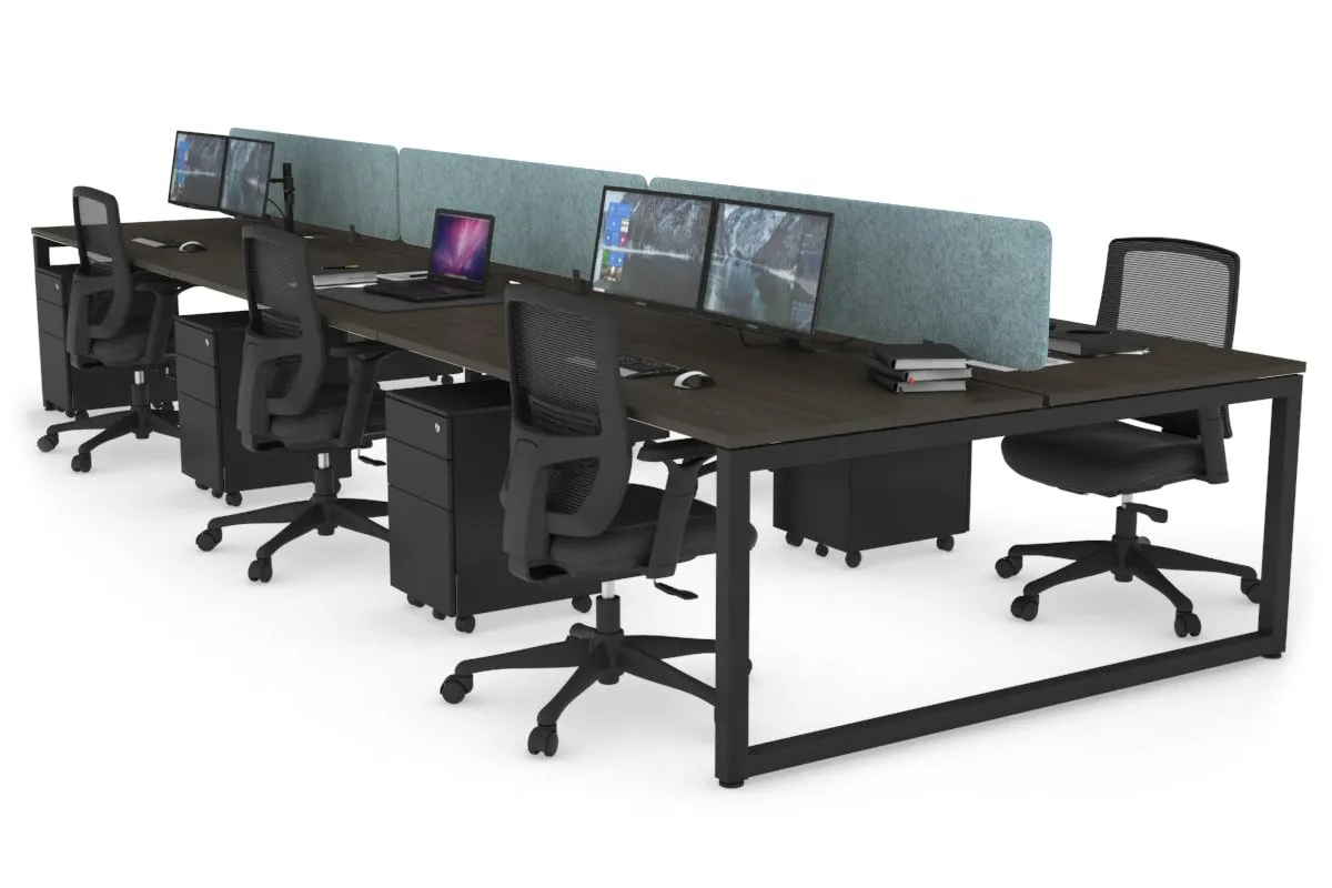 Quadro Loop Legs 6 Person Office Workstation [1600L x 800W with Cable Scallop]