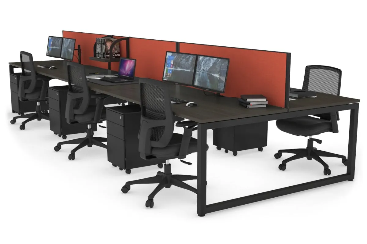 Quadro Loop Legs 6 Person Office Workstation [1600L x 800W with Cable Scallop]