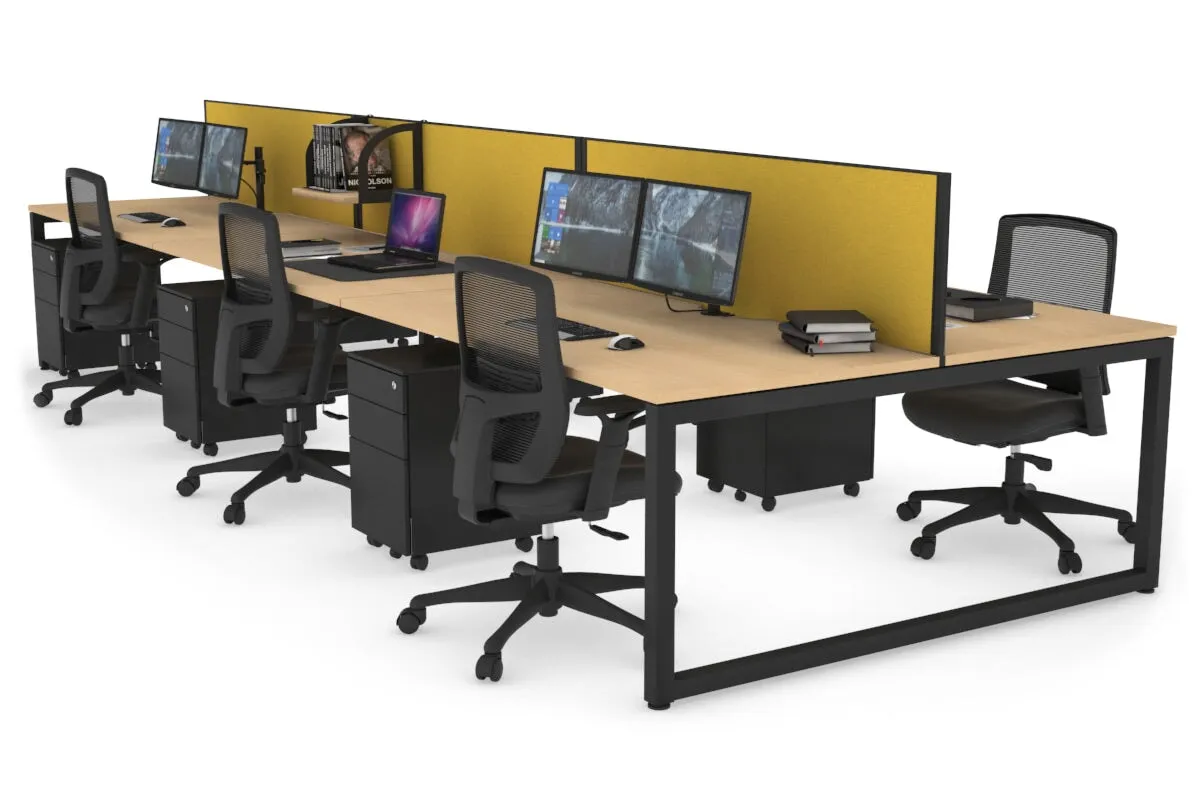 Quadro Loop Legs 6 Person Office Workstation [1600L x 800W with Cable Scallop]