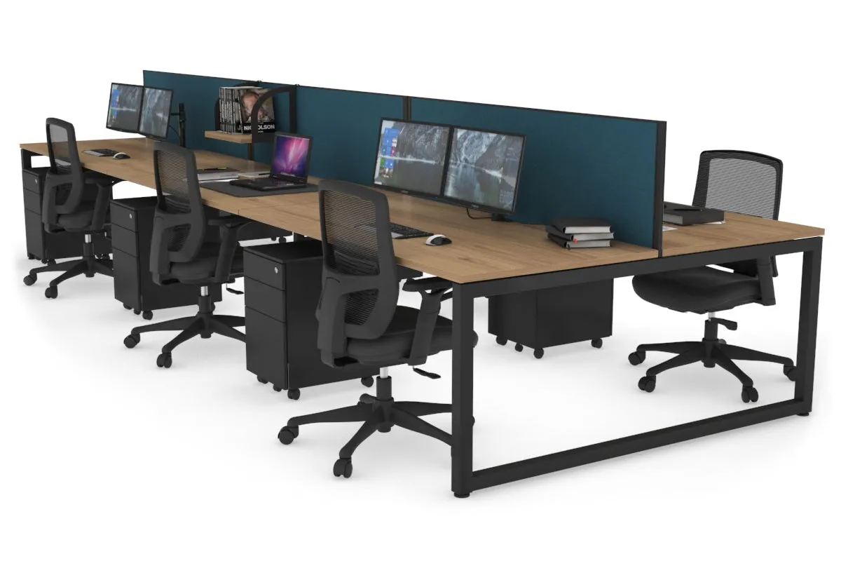 Quadro Loop Legs 6 Person Office Workstation [1600L x 800W with Cable Scallop]