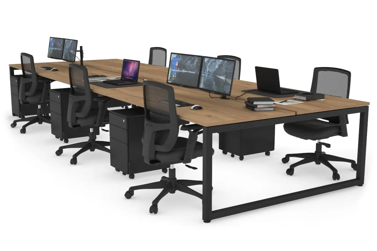 Quadro Loop Legs 6 Person Office Workstation [1600L x 800W with Cable Scallop]