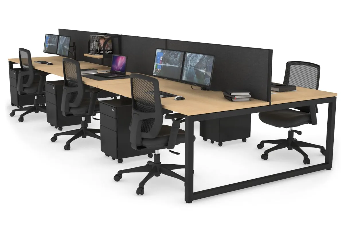 Quadro Loop Legs 6 Person Office Workstation [1600L x 800W with Cable Scallop]