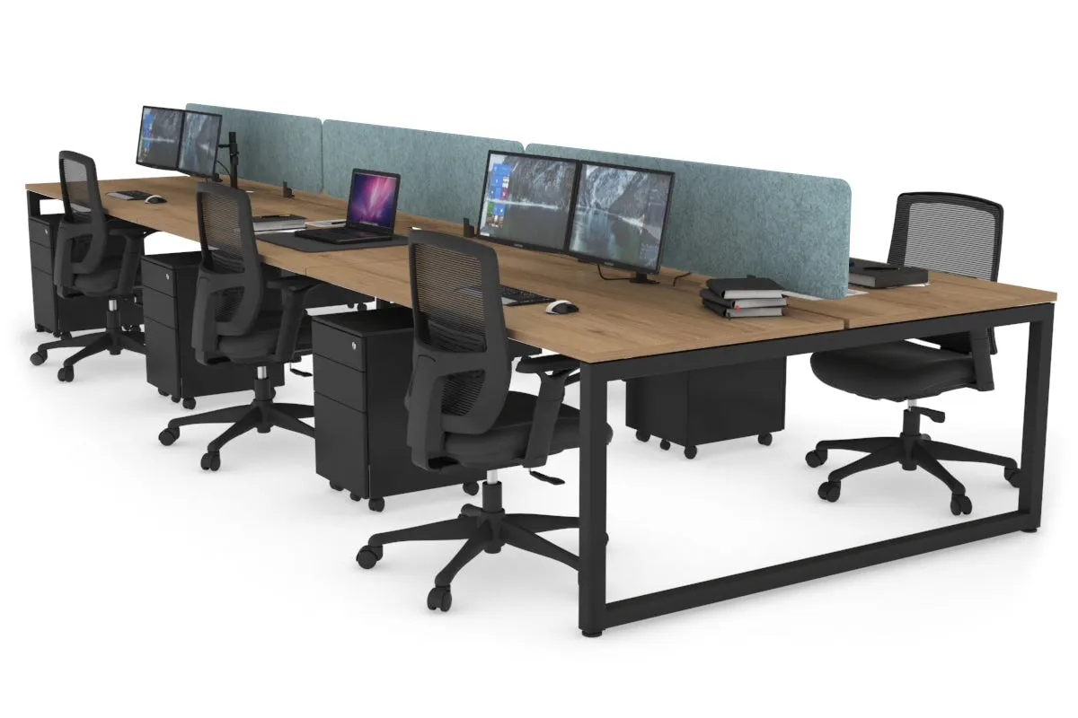 Quadro Loop Legs 6 Person Office Workstation [1600L x 800W with Cable Scallop]