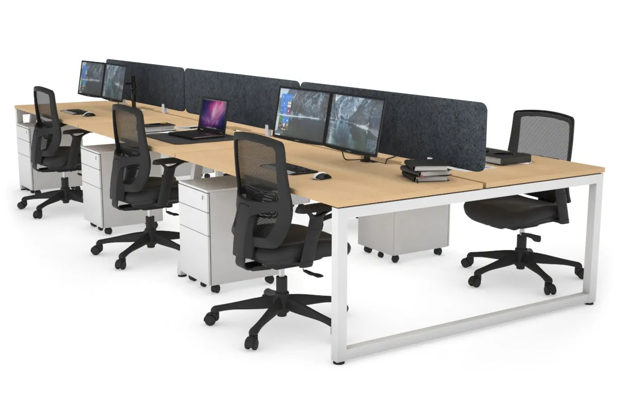 Quadro Loop Legs 6 Person Office Workstation [1600L x 800W with Cable Scallop]