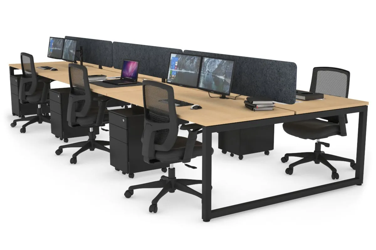 Quadro Loop Legs 6 Person Office Workstation [1600L x 800W with Cable Scallop]