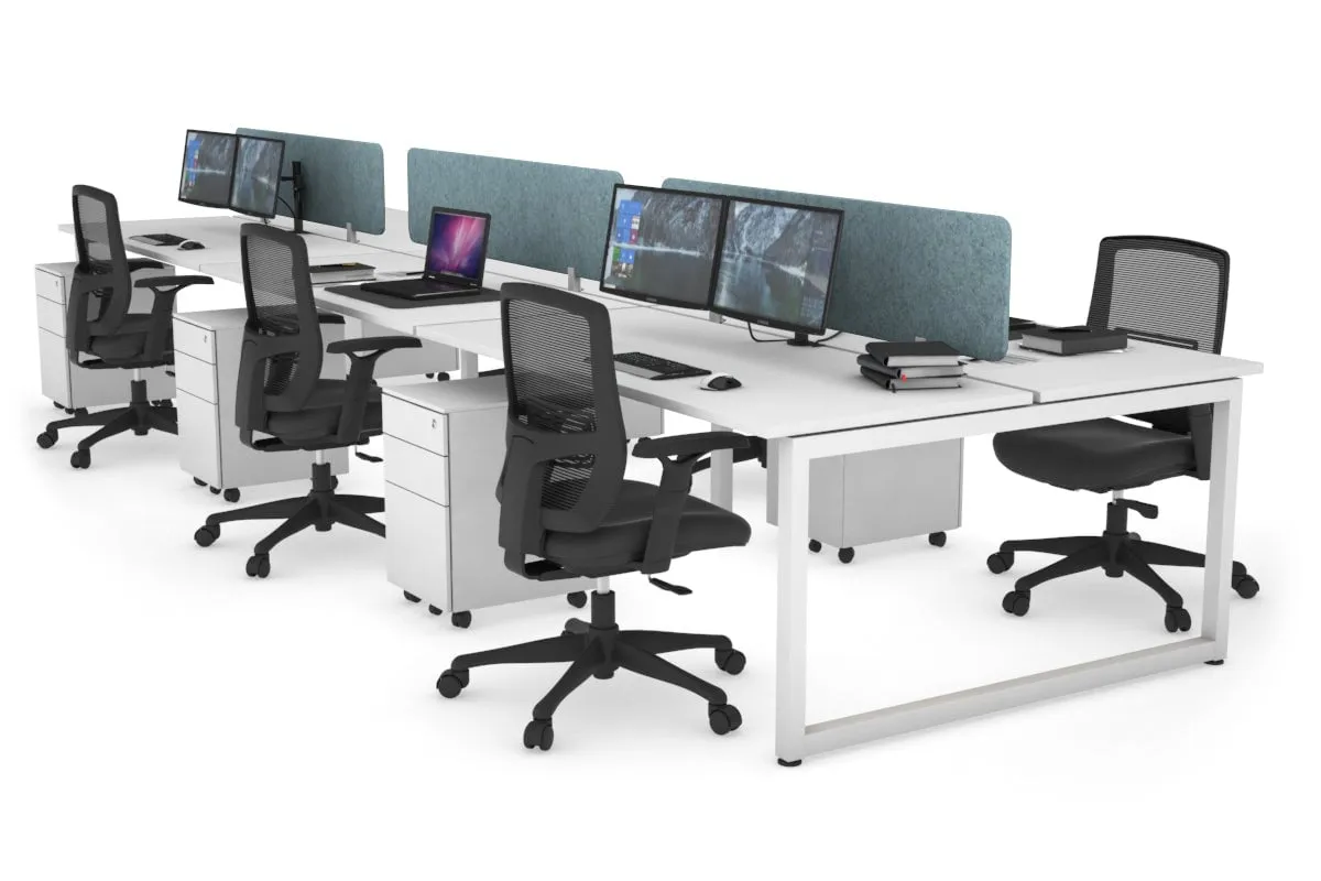 Quadro Loop Legs 6 Person Office Workstation [1800L x 700W]