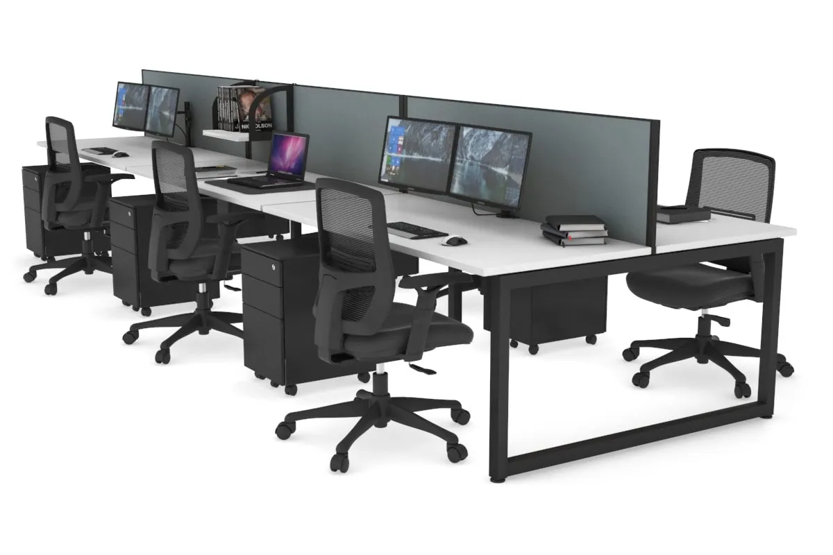 Quadro Loop Legs 6 Person Office Workstation [1800L x 700W]