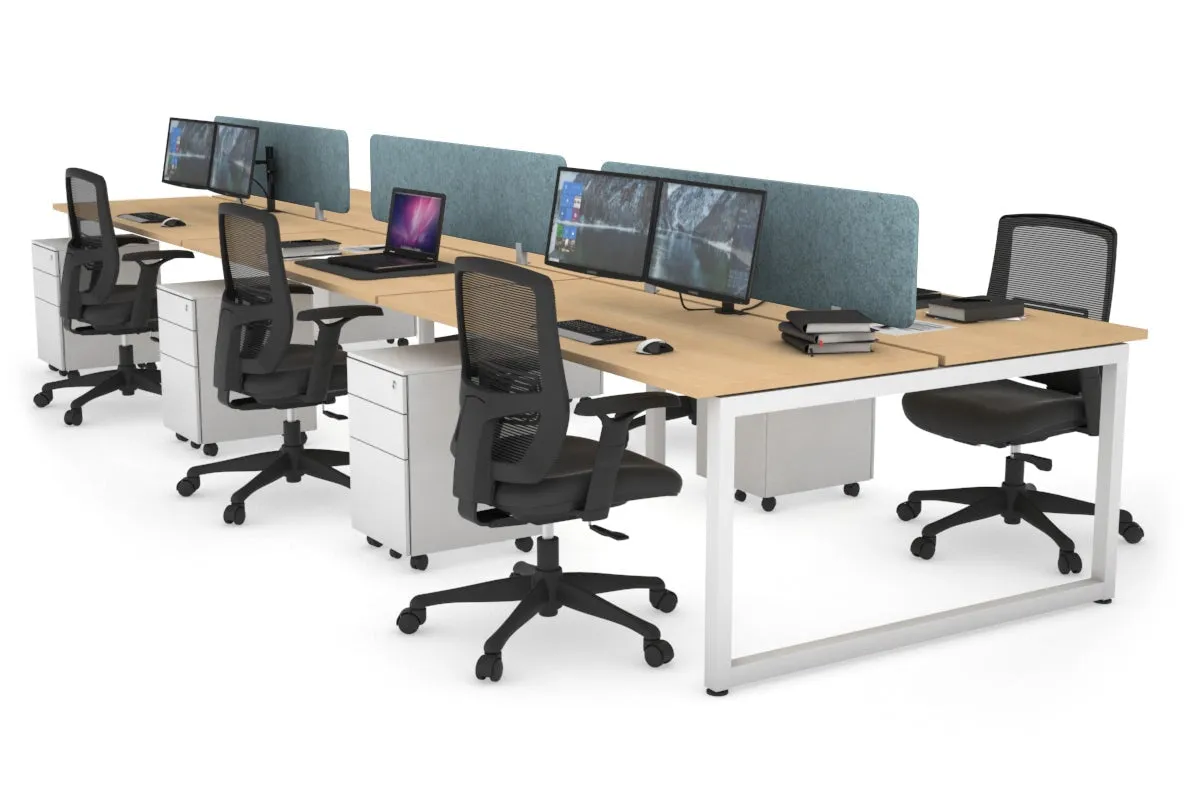 Quadro Loop Legs 6 Person Office Workstation [1800L x 700W]