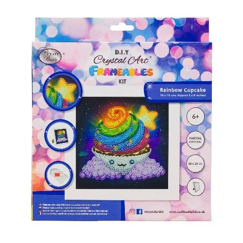 "Rainbow Cupcake" Ashley Erickson Frameable Crystal Art