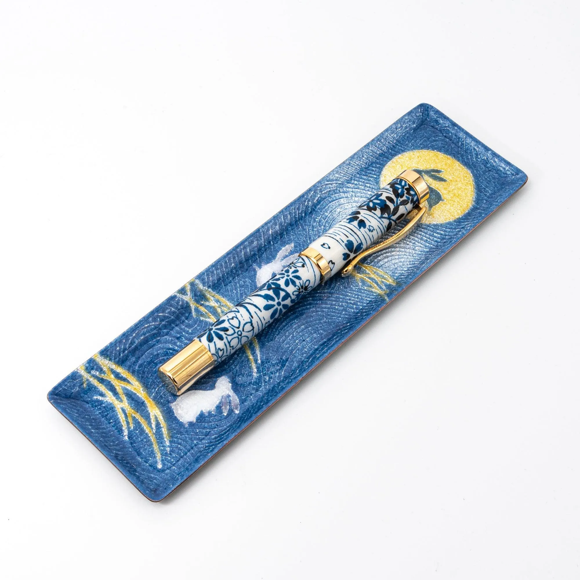 Rabbit Under Moon Shippo Ware Slim Pen Tray