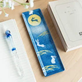 Rabbit Under Moon Shippo Ware Slim Pen Tray