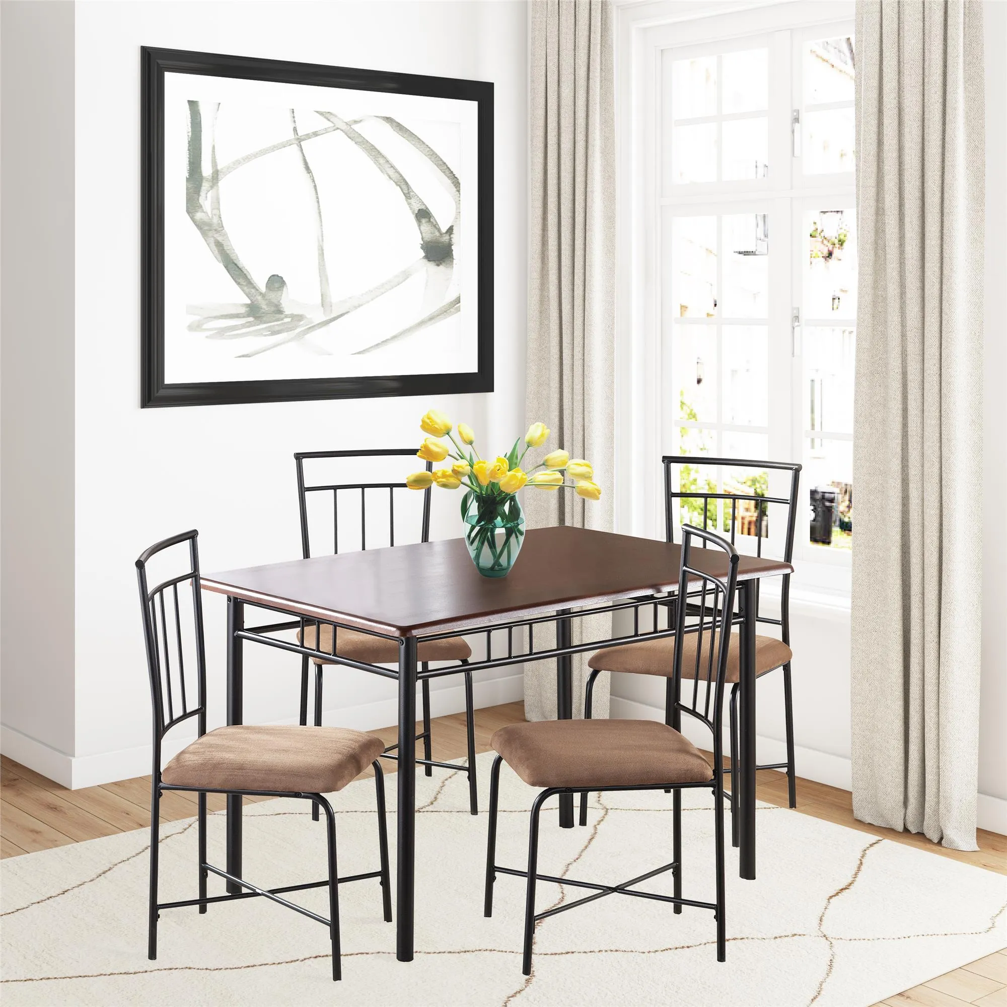 Roosevelt 5-Piece Wood & Metal Dining Set