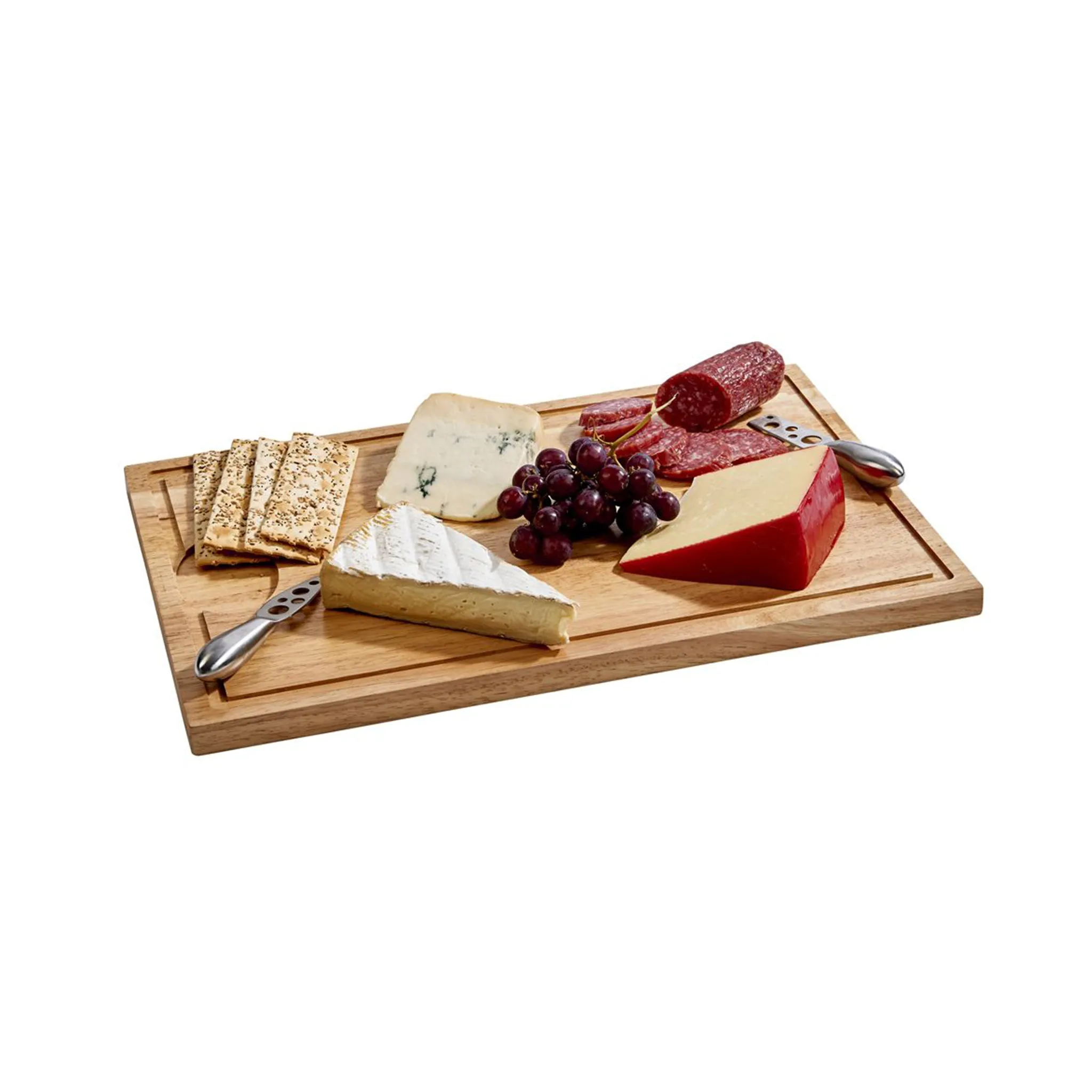 Rubberwood Cutting Board with Well - 18" x 12"