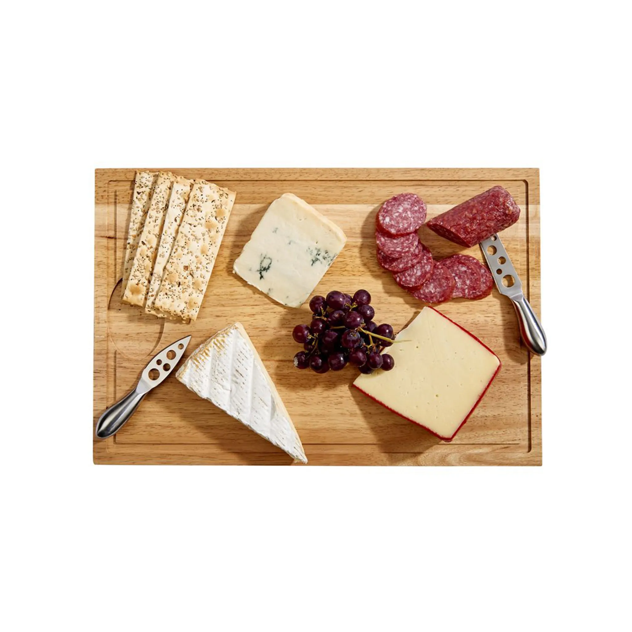 Rubberwood Cutting Board with Well - 18" x 12"