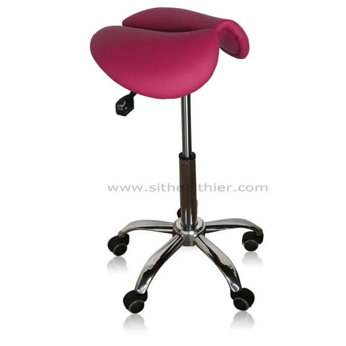 Saddle Style Split Seat Ergonomic Saddle Stool [Magenta]