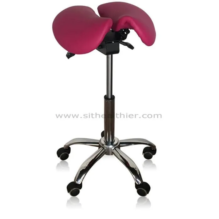 Saddle Style Split Seat Ergonomic Saddle Stool [Magenta]