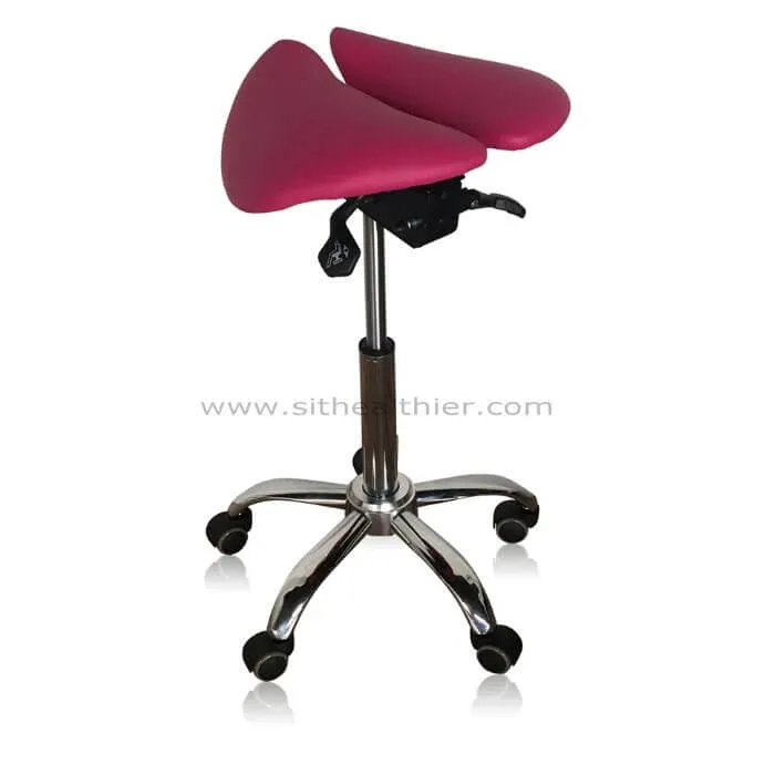 Saddle Style Split Seat Ergonomic Saddle Stool [Magenta]