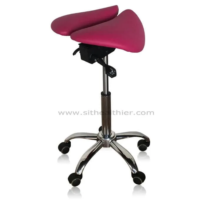 Saddle Style Split Seat Ergonomic Saddle Stool [Magenta]