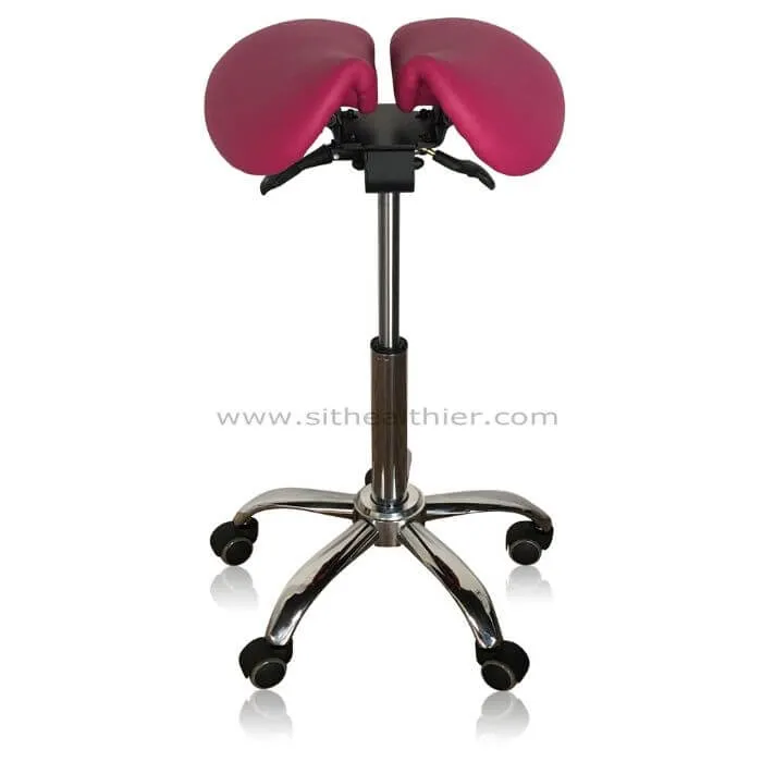 Saddle Style Split Seat Ergonomic Saddle Stool [Magenta]