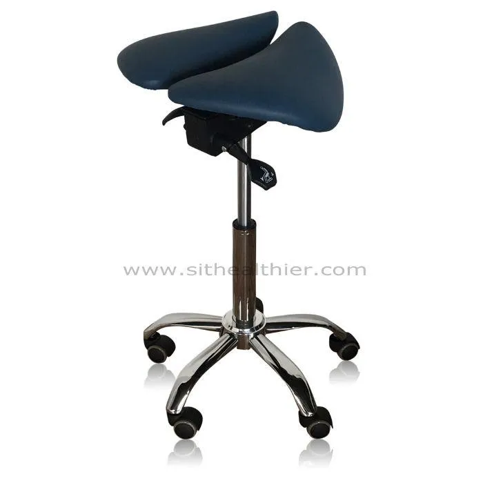 Saddle Style Split Seat Ergonomic Saddle Stool [Queen Blue]