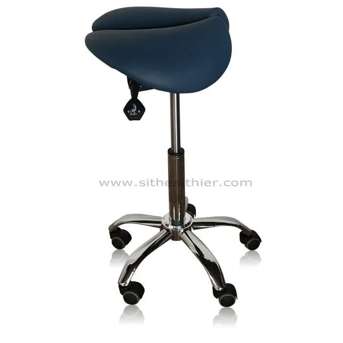 Saddle Style Split Seat Ergonomic Saddle Stool [Queen Blue]