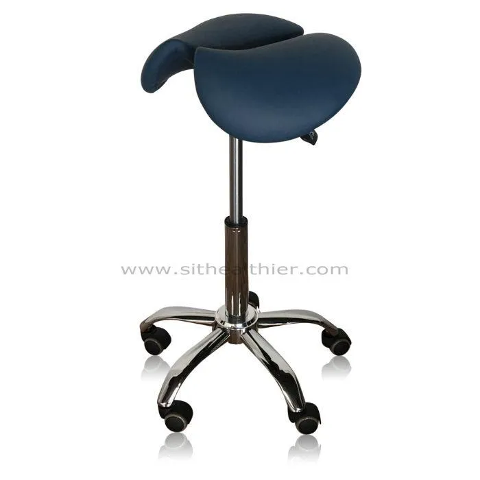 Saddle Style Split Seat Ergonomic Saddle Stool [Queen Blue]