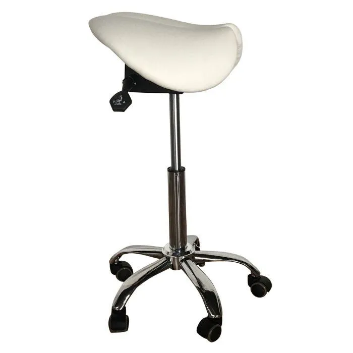 Saddle Style Split Seat Ergonomic Saddle Stool [Vanilla]